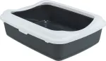 Trixie Classic kačių tualetas su kra&scaron;tais 37x15x47cm, pilka/balta