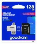 Goodram MicroSDXC Class 10 UHS I 128GB Memory Card + Card reader + Adapter