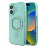 Guess GUHMP16MPFTDTEN Hardcase IML Rhinestones MagSafe for iPhone 16 Plus 6.7" / green
