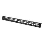 Digitus | Modular Patch Panel | DN-91411 | Layout Keystone Entry: Straight; Area of application: 483 mm (19") cabinet; Suitable for 483 mm (19") cabinet mounting; Housing material: 1.5 mm SPCC cold rolled stell sheet, powder-coated; Ports: 24 | Black