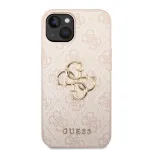 Dėklas Guess PU 4G Metal Logo Apple iPhone 14 rožinis