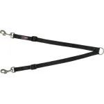 TRIXIE Premium dvigubas pavadys, XS-S: 40-70 cm/10 mm, juodas