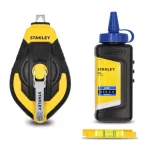 Stanley STHT47312-0 30M 3:1 Comfort Grip Reel Kit With Blue Chalk and Line Level
