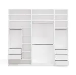 OPENO Modular Wardrobe SET 260/250 WHITE Drawers, Hanging Rails, Shelves &ndash; Large &ndash; For the Bedroom