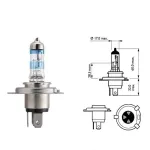 Lempučių komplektas 2vnt. PHILIPS 60/55W 12V P43t H4 X-TREMEVISION G-FORCE