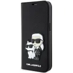 Karl Lagerfeld KLBKP14LSANKCPK Saffiano Karl & Choupette Bookcase for iPhone 14 Pro 6.1" / black
