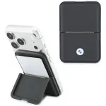 BMW Carbon Wallet Case Metal Logos MagSafe anthracite