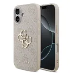 Dėklas Guess PU 4G Metal Logo Apple iPhone 17 rožinis