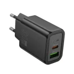 Įkroviklis Hoco N63 30W GaN USB-C/USB-A juodas