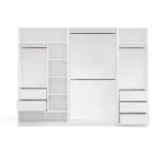 OPENO Modular Wardrobe SET 260/200 WHITE Drawers, Hanging Rails, Shelves &ndash; Large &ndash; For the Bedroom