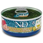 FARMINA N&D NATURAL - CAT Wet Tuna&Chicken ADULT 140 g (pak.18)