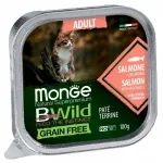 Monge BWild adult pa&scaron;tetas katėms su la&scaron;i&scaron;a ir daržovėmis 100g
