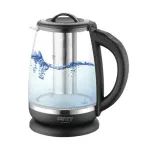 Camry | Kettle | CR 1290 | Standard | 2200 W | 2 L | Plastic/glass | 360&deg; rotational base | Black/Transparent