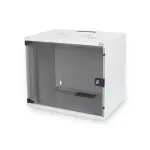 Digitus | 7U wall mounting cabinet | DN-19 07U-S-1 | Safety class rating IP20. Lockable safety-glass door. 200&deg; door opening angle. Front door: Glass door, single opening. Unmounted 370x540x400 mm | Grey