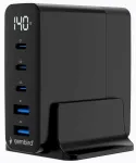 Gembird TA-UC-2A3C-PD140-01-BK 5-port GaN USB Fast Charger 140W QC 3.0 PD