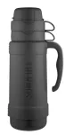1 L glass thermos with two cups THERMOS - black
