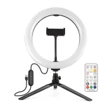 LED žiedine lempa 26cm, su trikoju stovu 8.3cm, USB