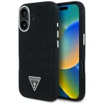 Case Guess Denim Triangle Logo MagSafe for iPhone 16 / black