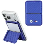 BMW M Carbon Wallet Case Metal Logos MagSafe / blue
