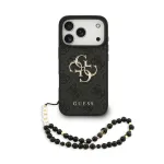 Dėklas Guess PU 4G Metal Logo Strap Apple iPhone 17 Pro juodas