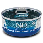 FARMINA N&D OCEAN - CAT Wet Tuna Cod Shrimp&Pumpkin KITTEN 70 g (pak.24)