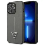 Guess GUHCP13LPSATLG Saffiano Triangle Logo Hardcase for iPhone 13 Pro / 13 6,1" / silver