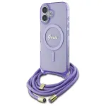 Guess GUHMP16SHCTSGNSU Crossbody Cord Script MagSafe Hardcase for iPhone 16 6.1" / purple