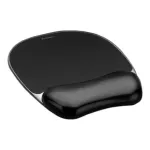 Fellowes | Mouse pad with wrist support CRYSTAL | Mouse pad with wrist pillow | 202 x 235 x 25 mm | Black