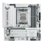 Asus TUF GAMING B850M-PLUS WIFI7 W | Processor family AMD | Processor socket AM5 | DDR5 | Supported hard disk drive interfaces SATA, M.2 | Number of SATA connectors 4