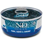 FARMINA N&D OCEAN - CAT Wet Tuna Squid&Shrimp ADULT 70 g (pak.30)