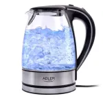 Adler | Kettle | AD 1225 | Standard | 2000 W | 1.7 L | Glass | 360&deg; rotational base | Stainless steel/Transparent