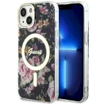 Guess GUHMP14MHCFWSK Flower MagSafe Hardcase for iPhone 14 Plus / 15 Plus 6.7" / black