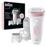 Braun | Epilator | Silk-&eacute;pil Series 7 7-060 | Operating time (max) 40 min | Number of power levels 1 | Wet & Dry | White/Pink