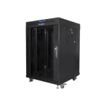 Lanberg | Rack cabinet 19" free-standing 15U/600x600 (flat pack) with glass door, LCD | FF01-6615-12BL | Black