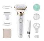 Braun Silk-&eacute;pil 9 Flex SkinSpa SES9-481 3D Epilator, Wet & Dry, White/Gold