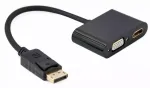 Gembird A-DPM-HDMIFVGAF-01 DisplayPort Male to HDMI Female + VGA Female Adapter / black