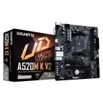 Gigabyte | A520M K V2 1.0 M/B | Processor family AMD | Processor socket AM4 | DDR4 DIMM | Memory slots 2 | Supported hard disk drive interfaces SATA, M.2 | Number of SATA connectors 4 | Chipset AMD A520 | Micro ATX