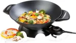 Ecost prekė po grąžinimo, Domo Do-8708W didelis juodas aliuminio elektrinis Wok 5 l