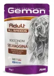 Gemon all breeds adult konservuotas pa&scaron;aras suaugusiems &scaron;unims su žvėrienos gabalėliais 100g