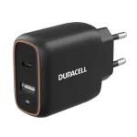 Duracell Wall Charger 20W 1x USB-C + 1x USB-A USB , EU Plug