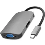 Qoltec Hub Adapter USB-C 3.1 2in1 | HDMI 4K | VGA