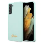 Guess GUHCS21MLSLMGLB S21+ G996 Hardcase Silicone Script Metal Logo / blue