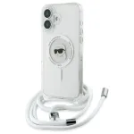 Karl Lagerfeld KLHMP16SHCKHNT iPhone 16 6.1" hardcase transparent Crossbody IML Karl Head Magsafe