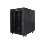 Lanberg | Rack cabinet 19" free-standing 15U/800x1000 (flat pack) with glass door, LCD | FF01-8015-12BL | Black