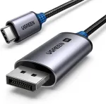 Ugreen kabelis su USB-C ir DisplayPort 8K jungtimis, 1 m ilgio - pilkas