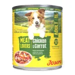 Josera Meat Lovers Menu Chicken with Carrot konservuotas pa&scaron;aras &scaron;unims su vi&scaron;tiena ir morkomis, 800 g