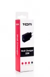 SEEK TOTI 20W Type-C + USB A Wall Fast Charger, Black