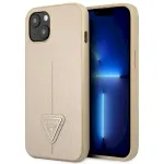 Guess GUHCP14MPSATLE Hardcase Saffiano Triangle Logo for iPhone 14 Plus / 15 Plus 6.7" / beige