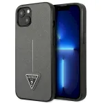 Guess GUHCP14MPSATLG Saffiano Triangle Logo Hardcase for iPhone 14 Plus/15 Plus 6.7" / silver