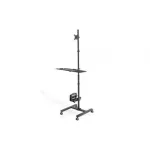 Mobile workstation with individual height adjustment | DA-90374 | Monitor Mount, PC Holder | 17-32 " | Black